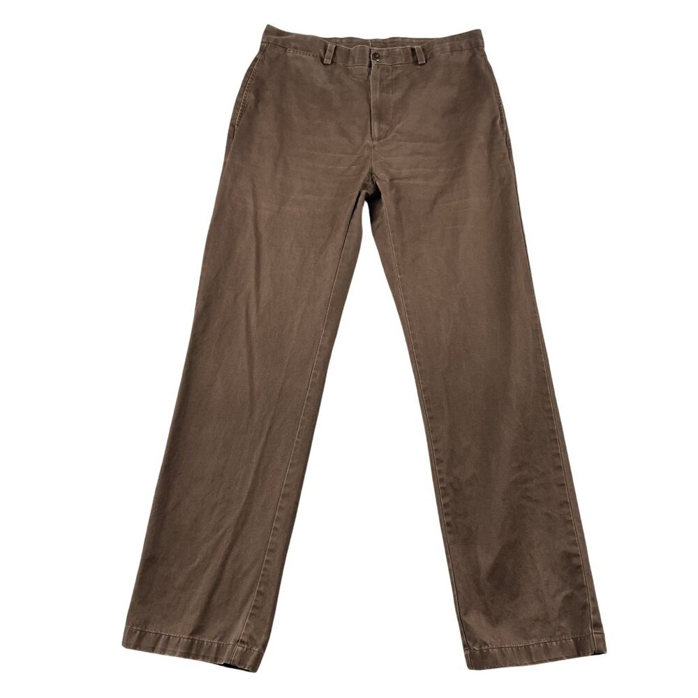 Johnston & Murphy Chino Pants Mens 34x34 Brown Pima Cotton Trousers‎